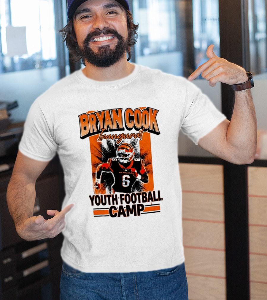 Bryan Cook Inaugural Youth Football Camp Cincinnati Bengals Player Number 6 T-Shirt
