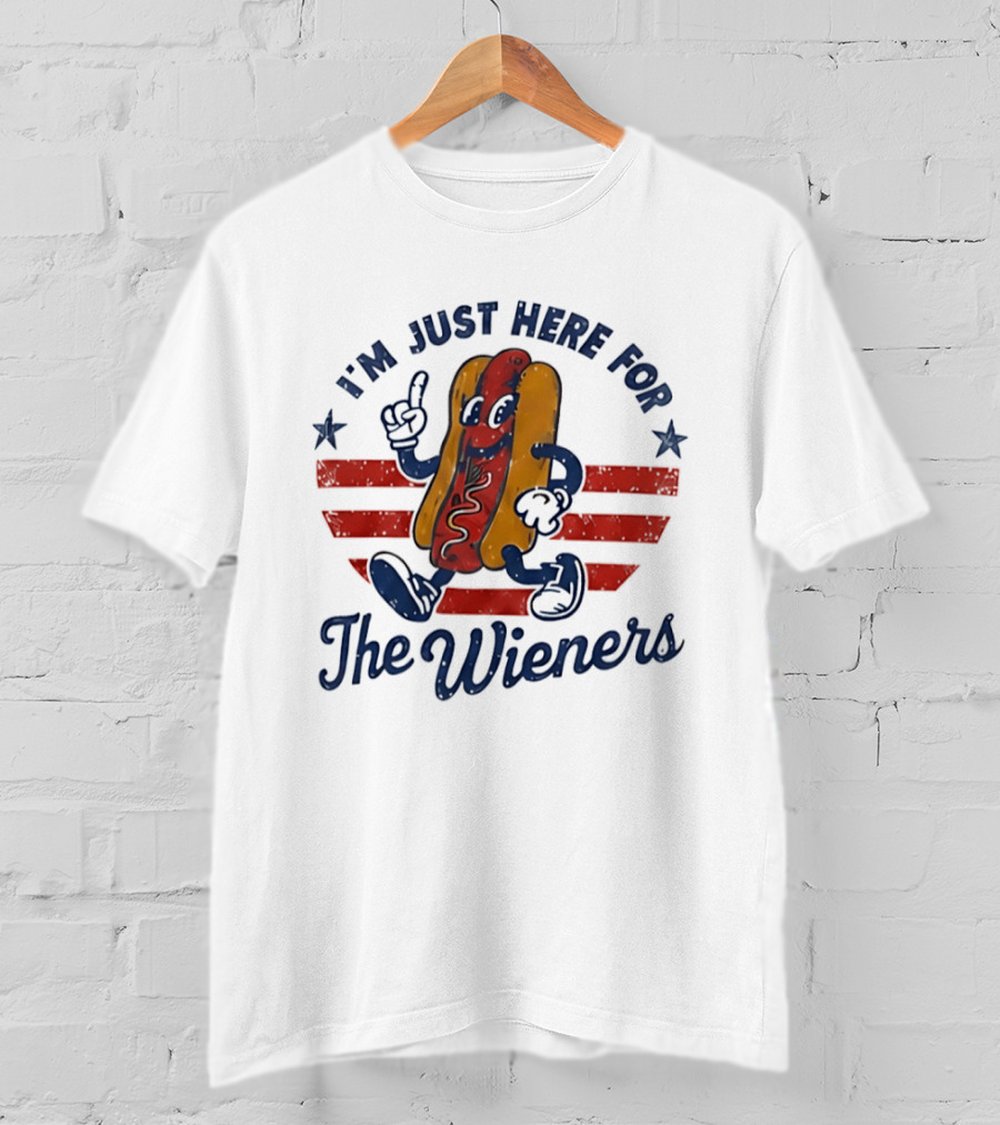 I'm Just Here For The Wieners Hot Dog Fun T-Shirt