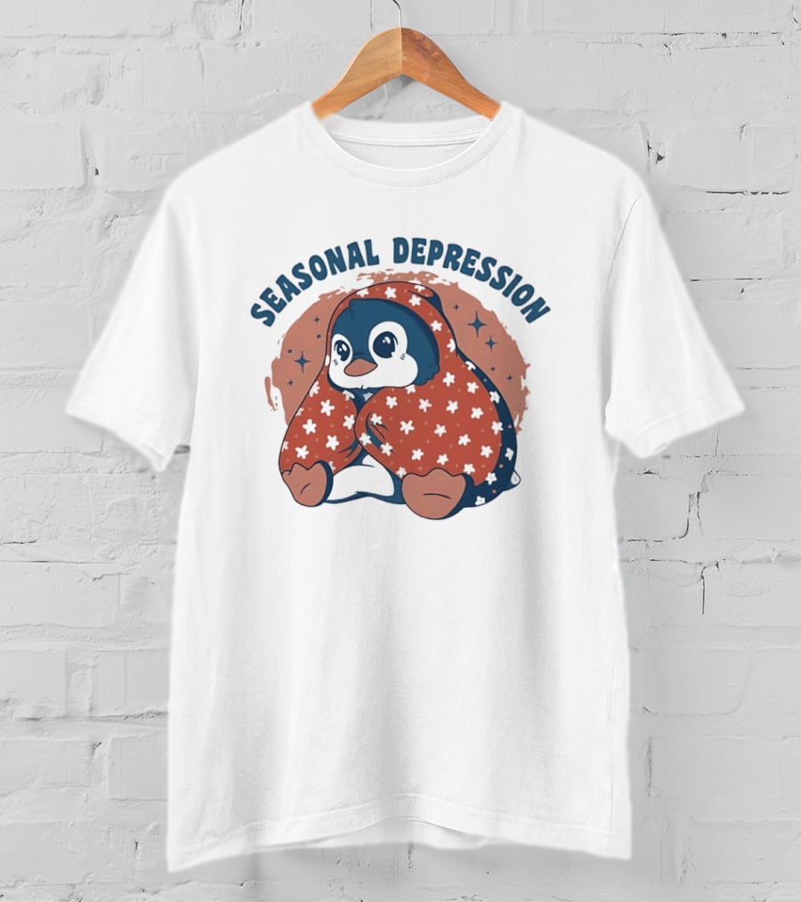 Penguins Seasonal Depression Cute Winter Cozy Starry T-Shirt