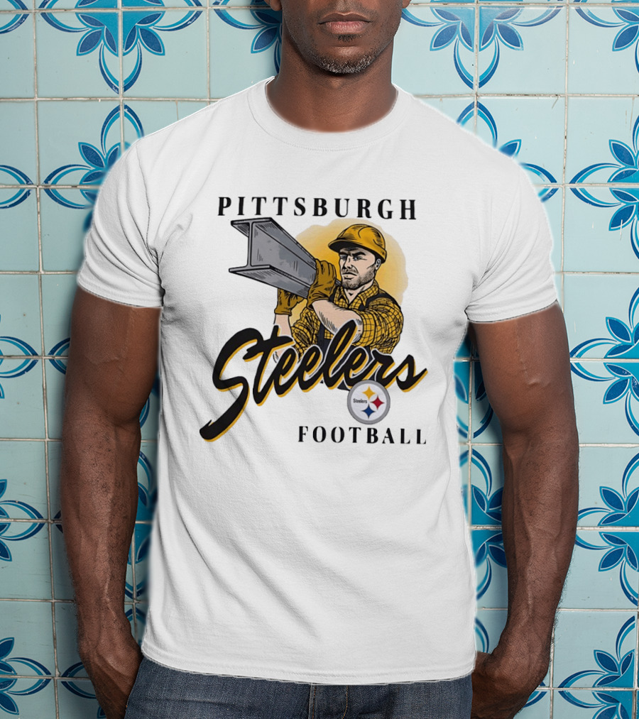 Pittsburgh Steelers Football Construction Worker Strength T-Shirt