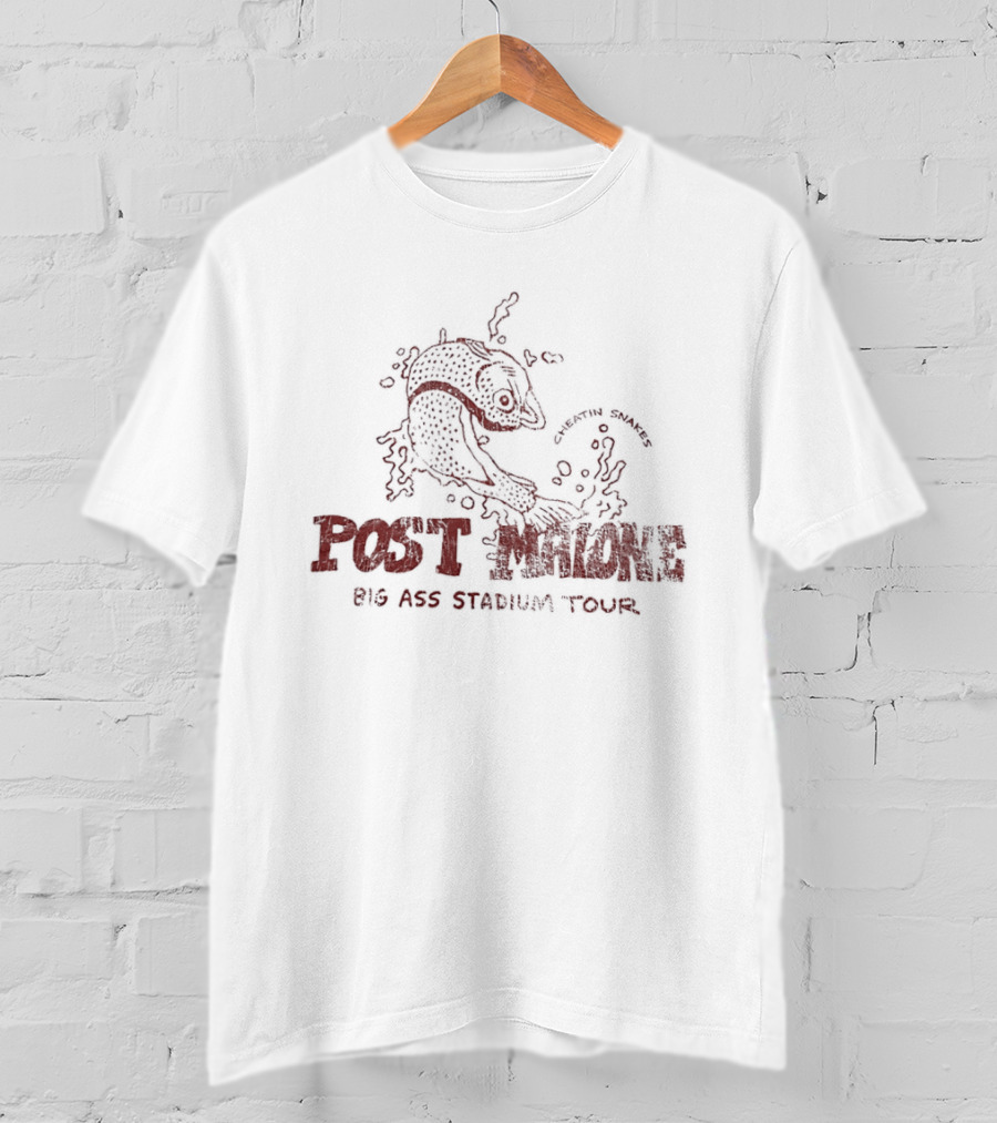 Post Malone Big Ass Stadium Tour Cheatin Snakes Distressed T-Shirt