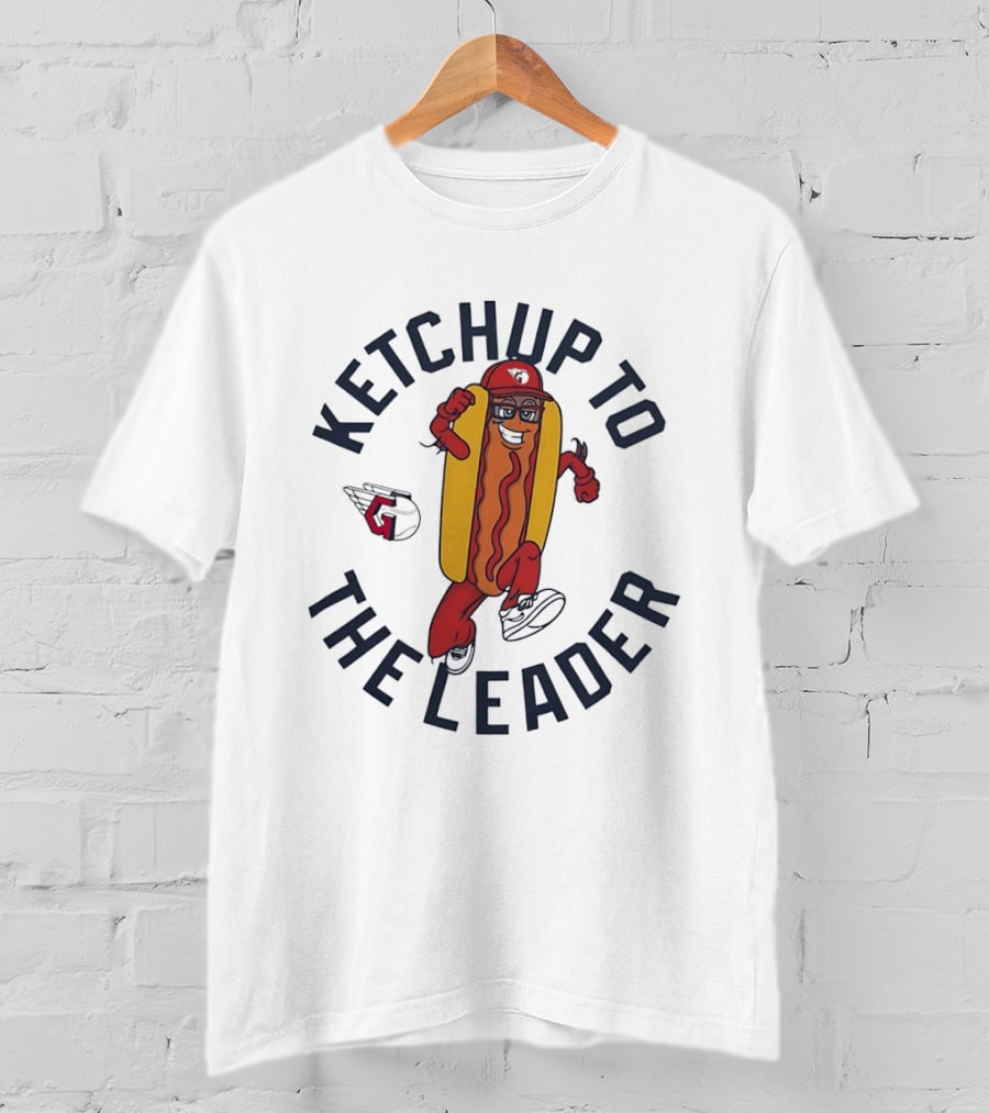 Ketchup To The Leader Hot Dog Baseball Funny Cool Running T-Shirt