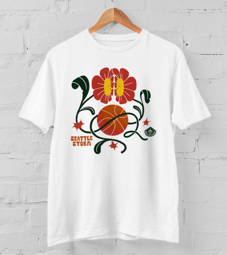 Seattle Storm WNBA Basketball Flower T-Shirt