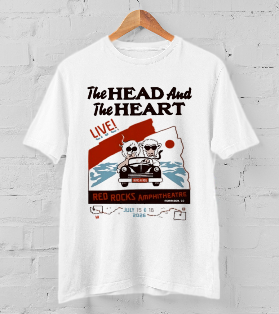 The Head And The Heart Live Red Rocks Amphitheatre July 15 16 2026 T-Shirt
