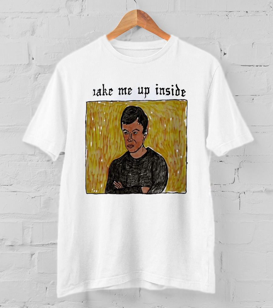 The Rehearsal 2 Wake Me Up Inside Meme Illustration With Contemplative Character On Yellow T-Shirt