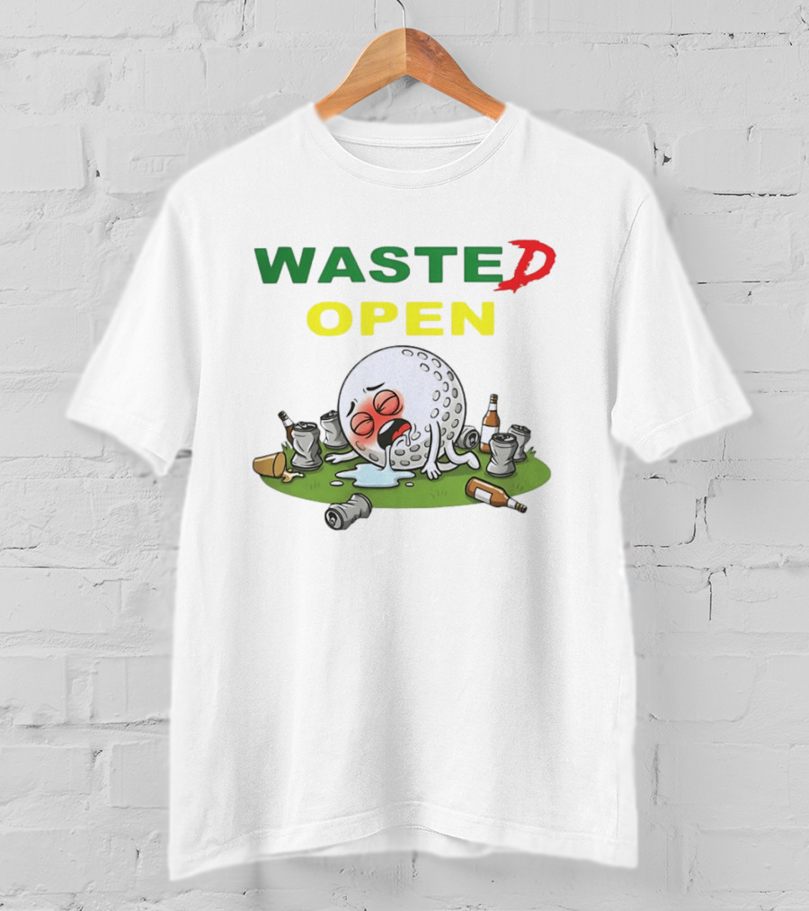 Wasted Open Funny Golf Ball Drinking Party Cans And Bottles T-Shirt