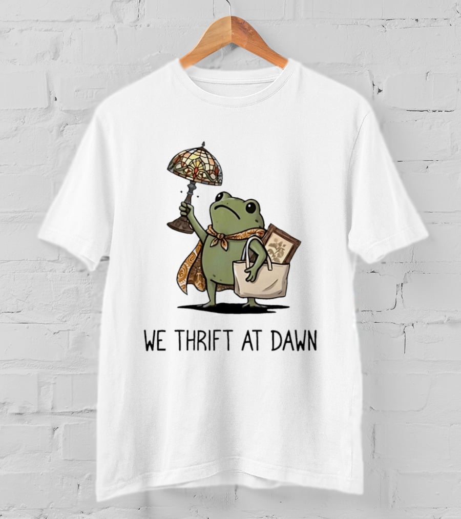 We Thrift At Dawn Frog With Vintage Lamp And T-Shirt