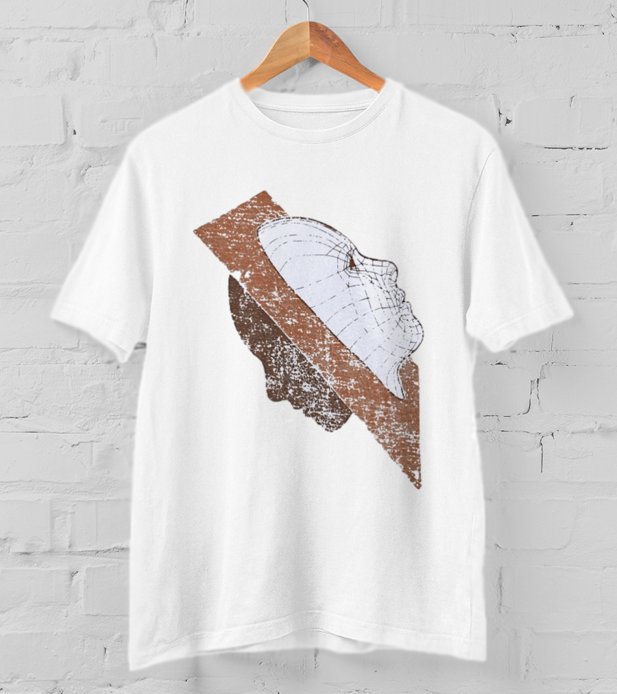 Wireframe Human Profile Collage Abstract Geometric Face T-Shirt