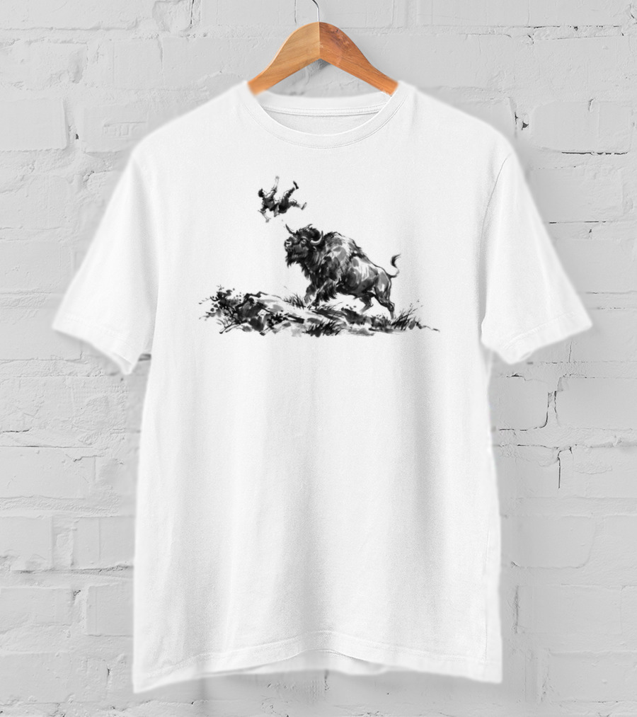 Yellowstone National Park Bison Toss Do Not Pet The Wildlife Warning T-Shirt