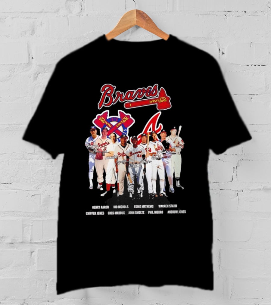 Atlanta Braves Legends Aaron Nichols Mathews Spahn Jones Maddux Smoltz Niekro T-Shirt