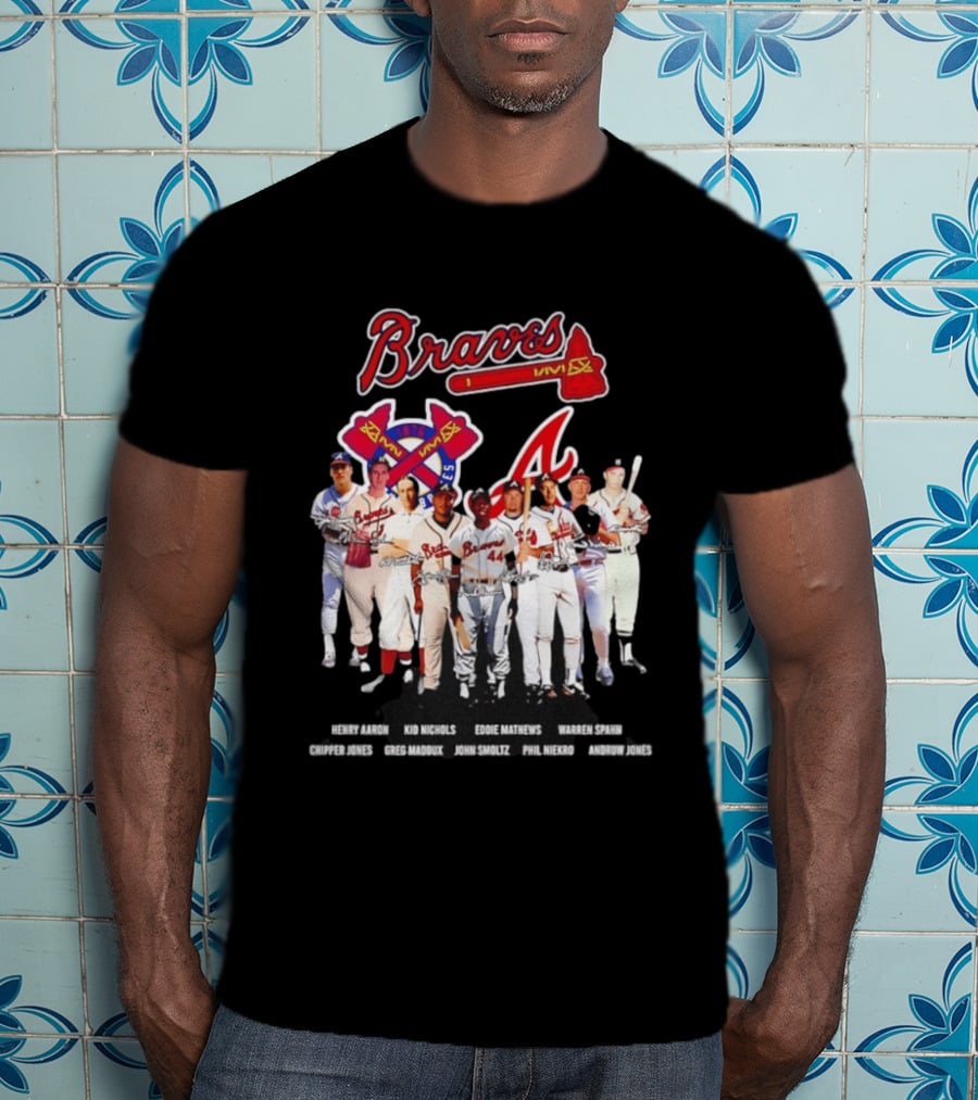 Atlanta Braves Legends Aaron Nichols Mathews Spahn Jones Maddux Smoltz Niekro T-Shirt