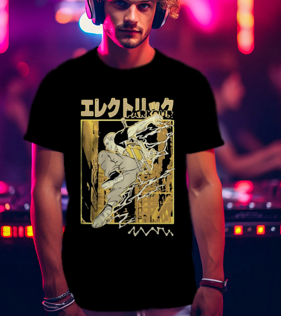 Electric Parkour Anime Manga Streetwear T-Shirt