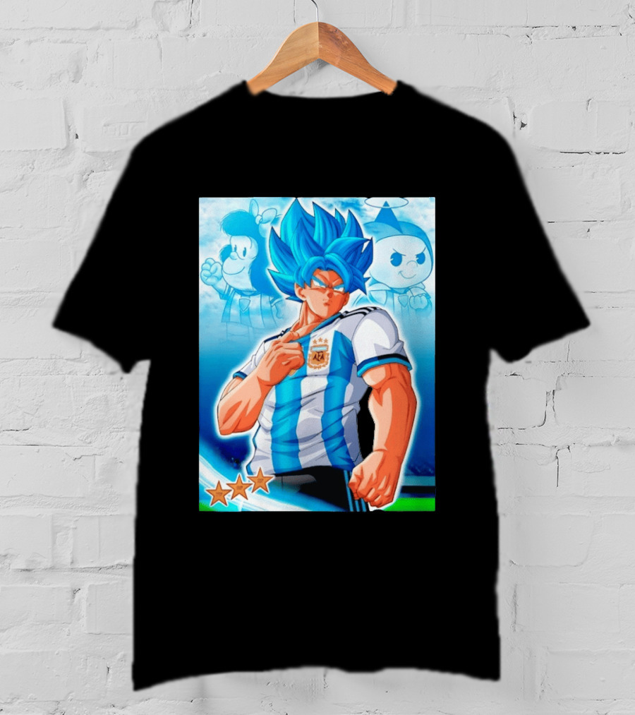 Super Saiyan Goku Dragon Ball Argentina AFA Jersey Victory Stars T-Shirt