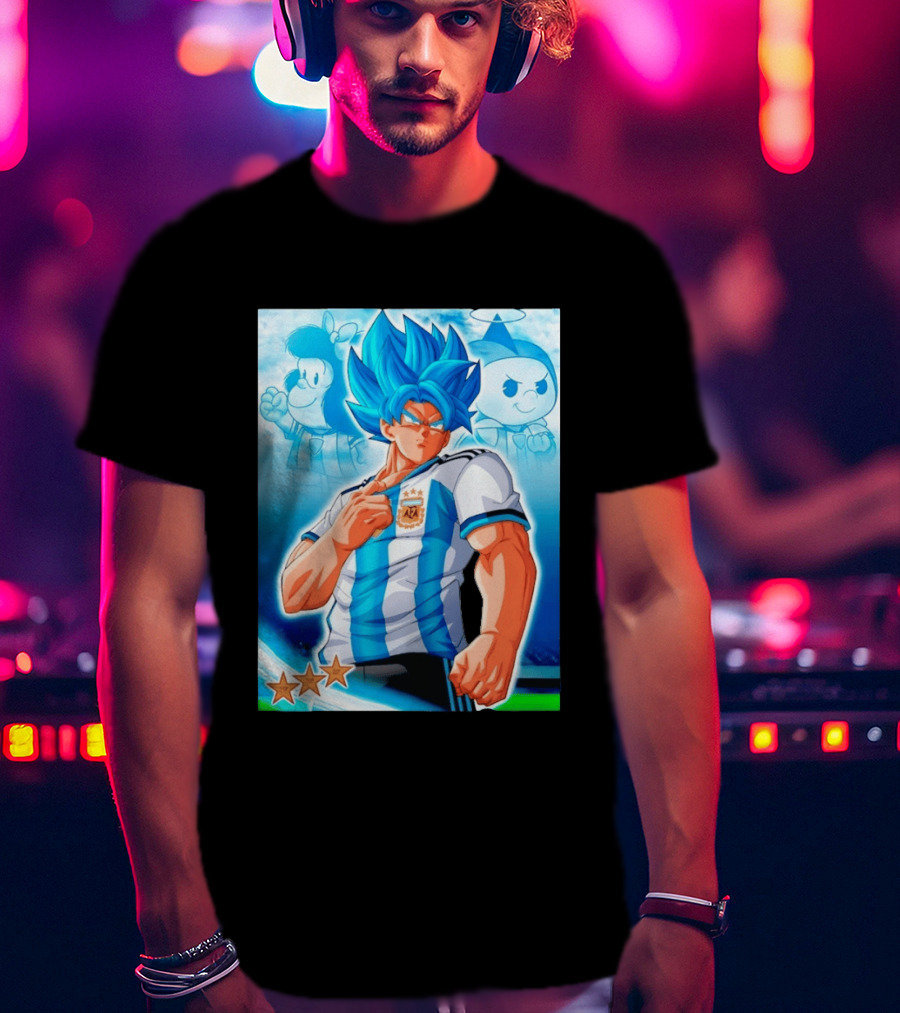 Super Saiyan Goku Dragon Ball Argentina AFA Jersey Victory Stars T-Shirt
