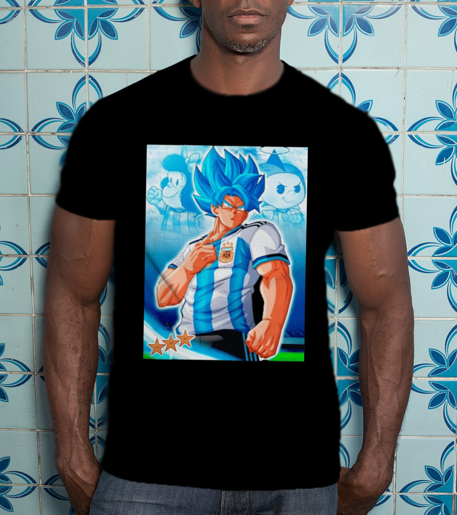 Super Saiyan Goku Dragon Ball Argentina AFA Jersey Victory Stars T-Shirt