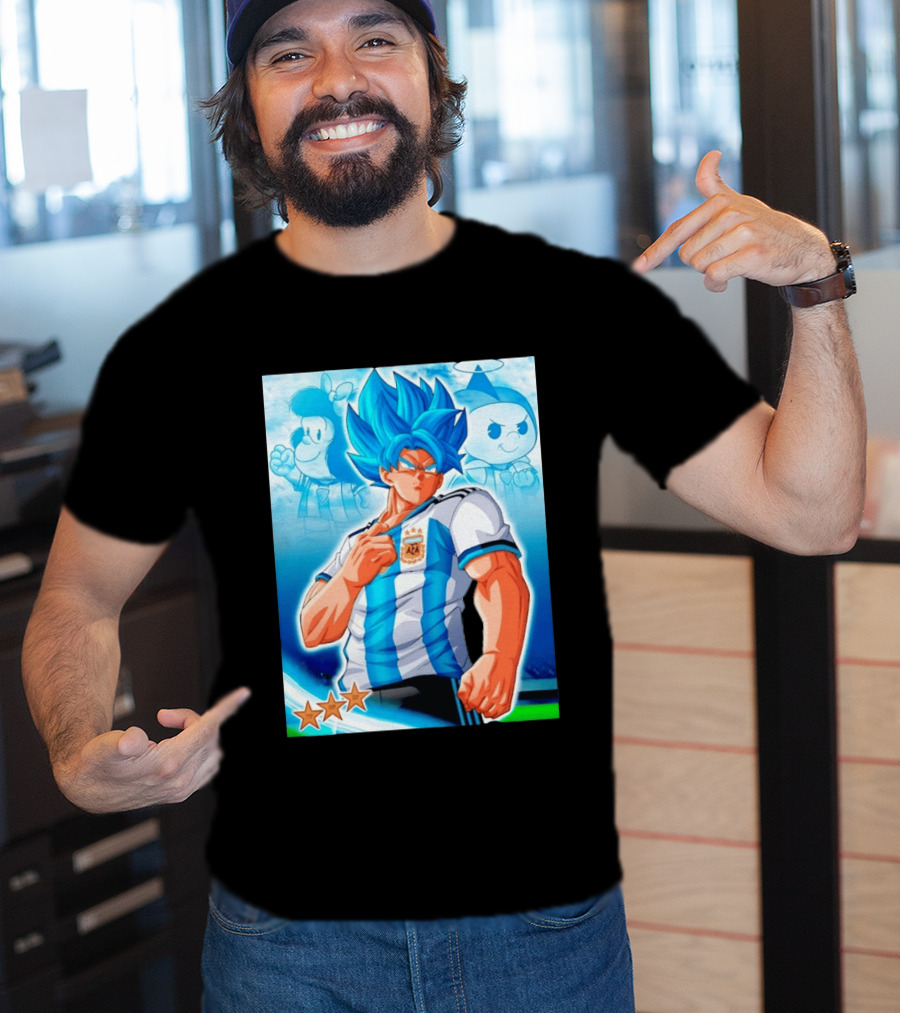 Super Saiyan Goku Dragon Ball Argentina AFA Jersey Victory Stars T-Shirt