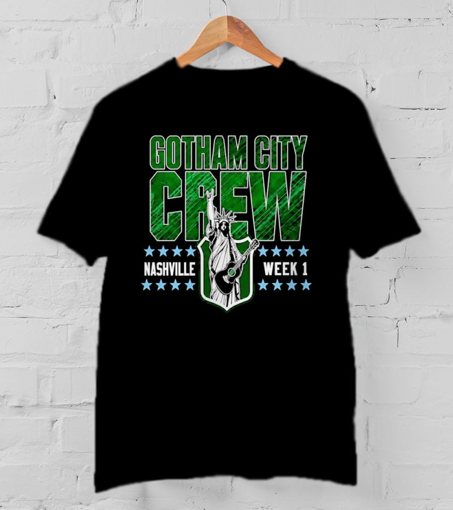 Gotham City Crew Nashville Week 1 Statue Of Liberty Guitar T-Shirt