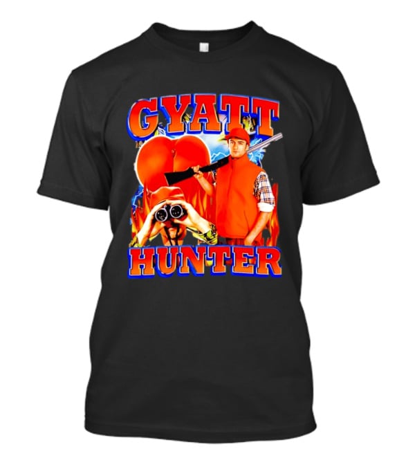 Gyatt Hunter Peach Slang With Binoculars And Rifle T-Shirt