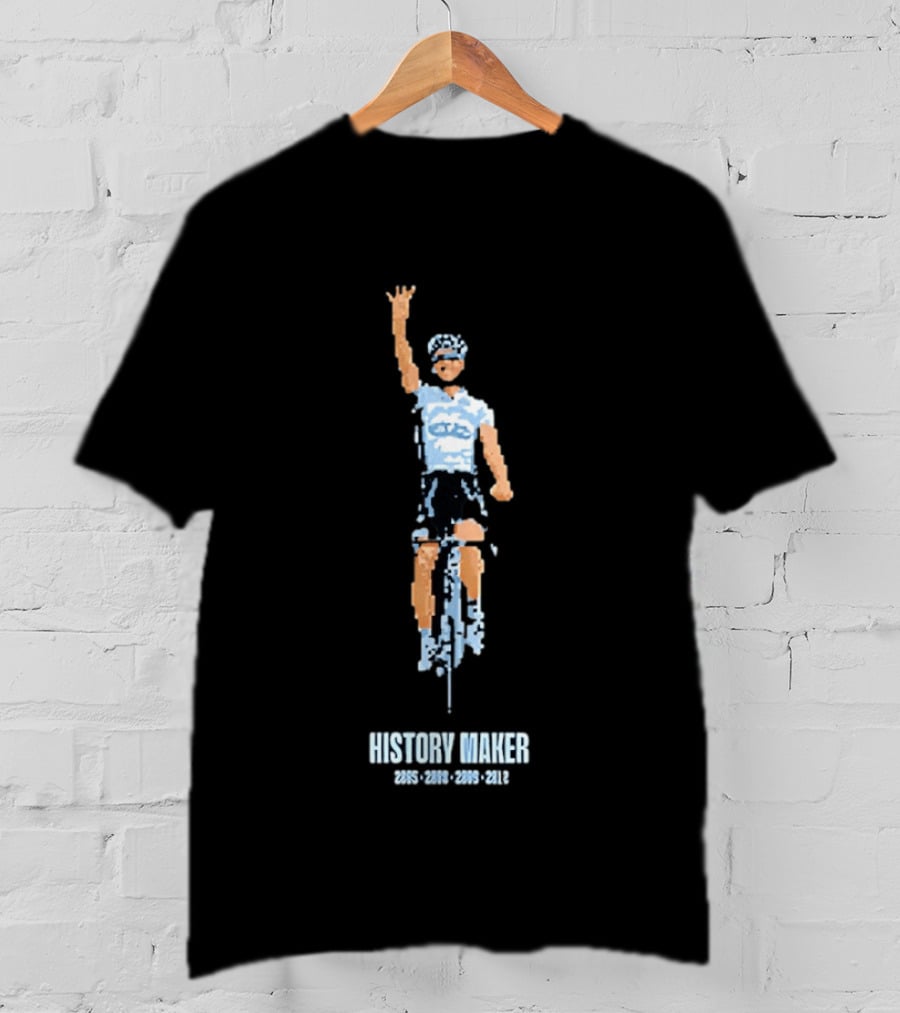 History Maker Alberto Contador Cycling Champion 2005 2008 2009 2012 T-Shirt