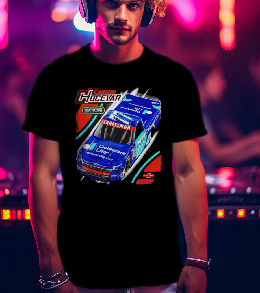Carson Hocevar Spire Motorsports #77 Delaware Life Craftsman Racing T-Shirt