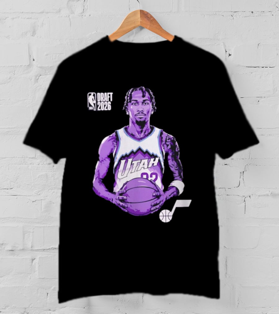 Utah Jazz 2026 NBA Draft Darryn Peterson Fade Basketball T-Shirt