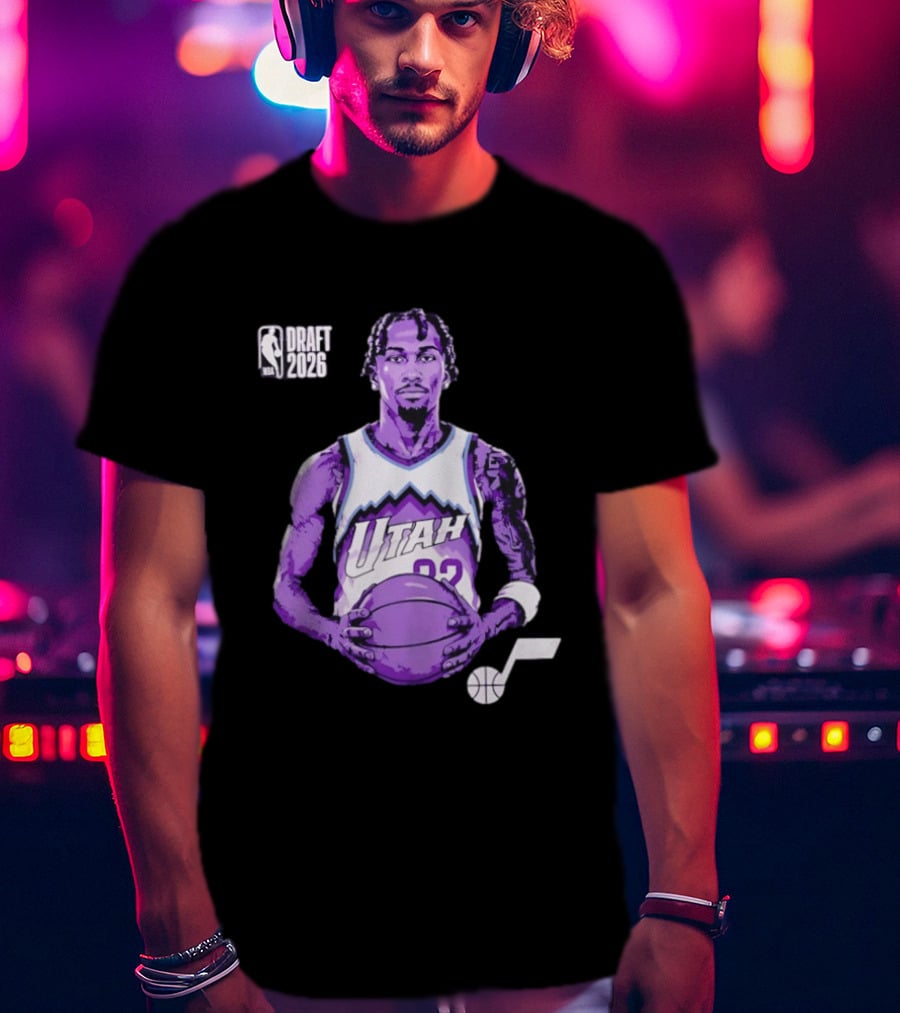 Utah Jazz 2026 NBA Draft Darryn Peterson Fade Basketball T-Shirt