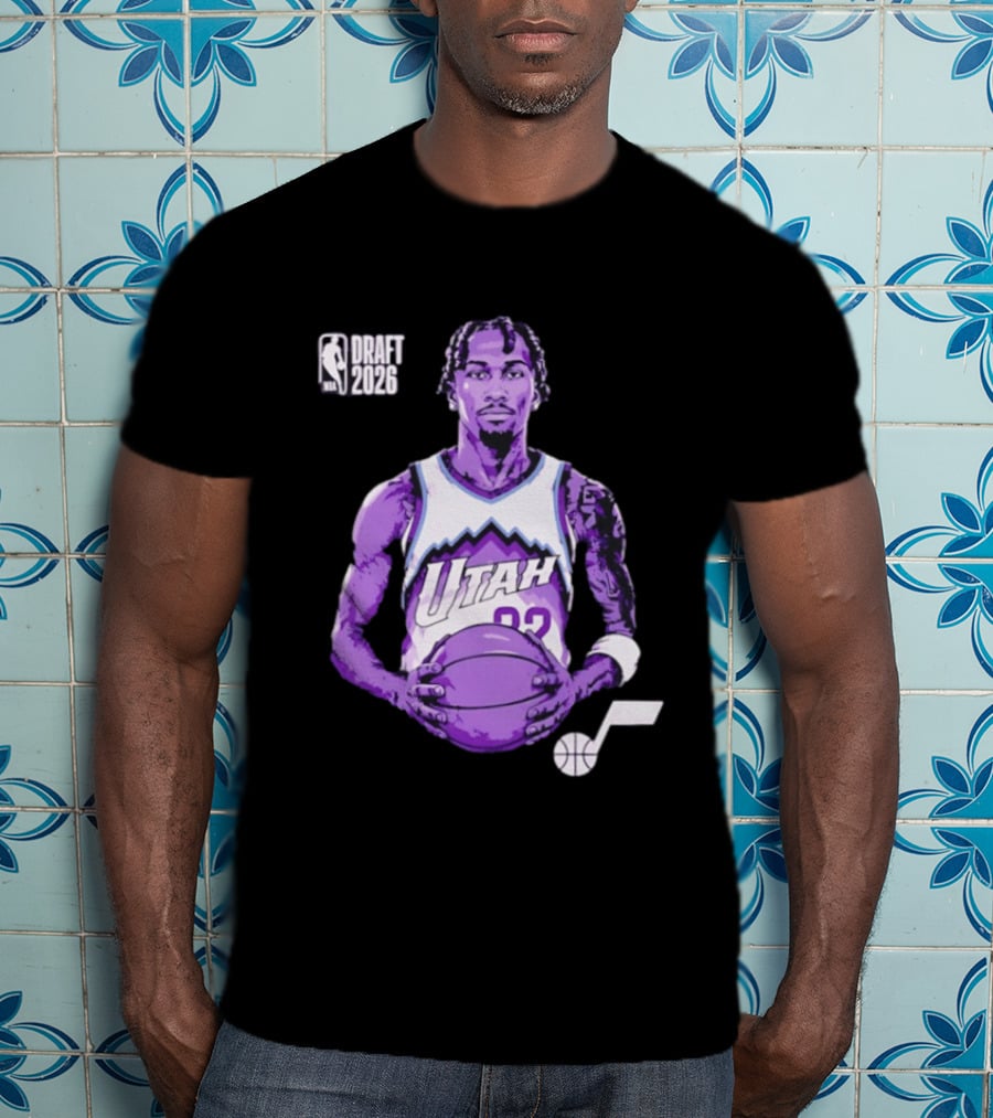 Utah Jazz 2026 NBA Draft Darryn Peterson Fade Basketball T-Shirt