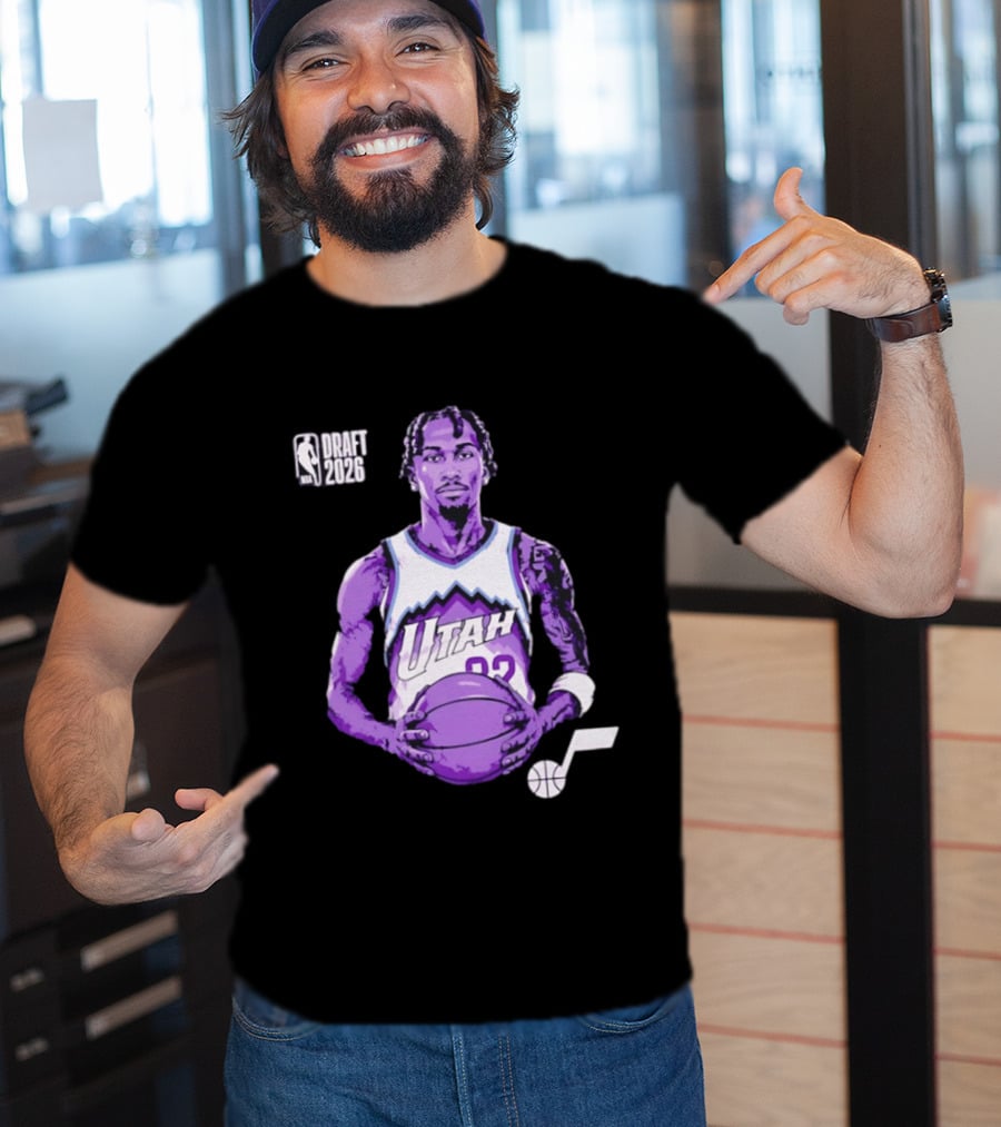 Utah Jazz 2026 NBA Draft Darryn Peterson Fade Basketball T-Shirt