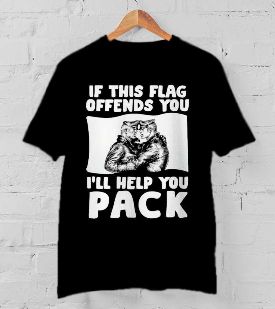 If This Flag Offends You I'll Help You Pack Leather Pride Bulldog T-Shirt