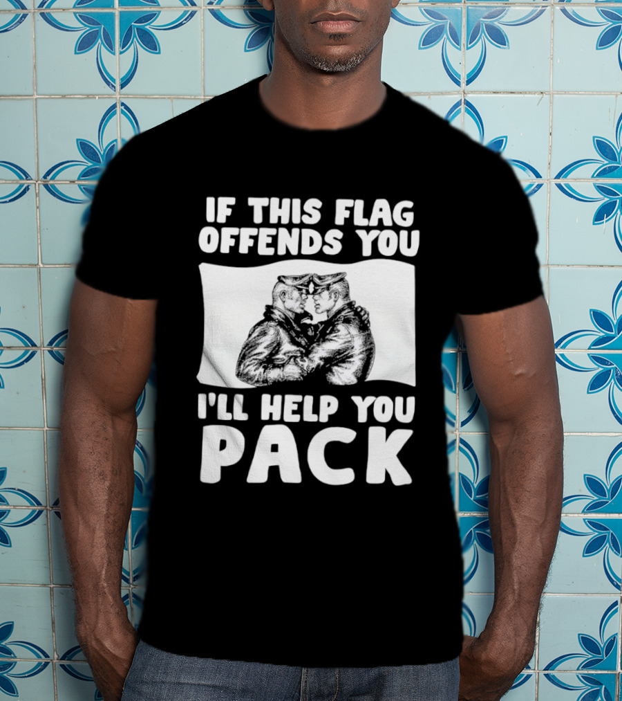 If This Flag Offends You I'll Help You Pack Leather Pride Bulldog T-Shirt
