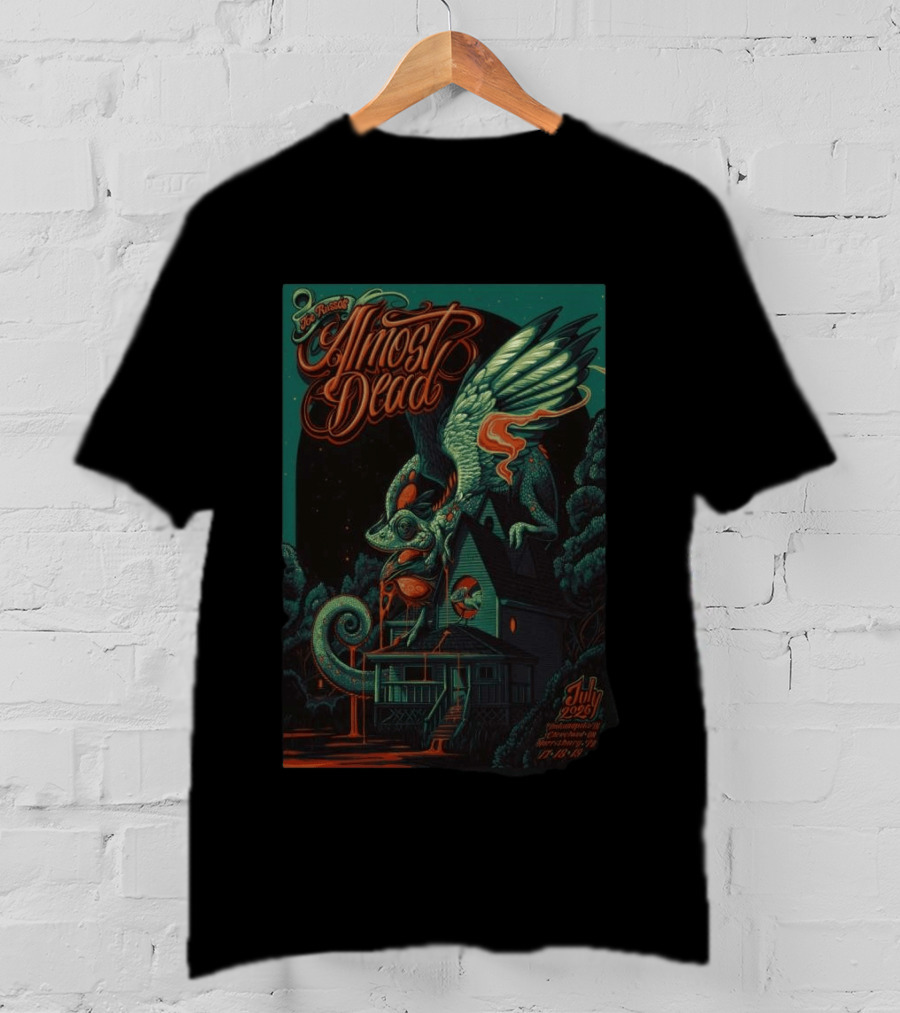 Joe Russo's Almost Dead July 2026 Indianapolis Cleveland Heights Harrisburg Winged Chameleon House T-Shirt