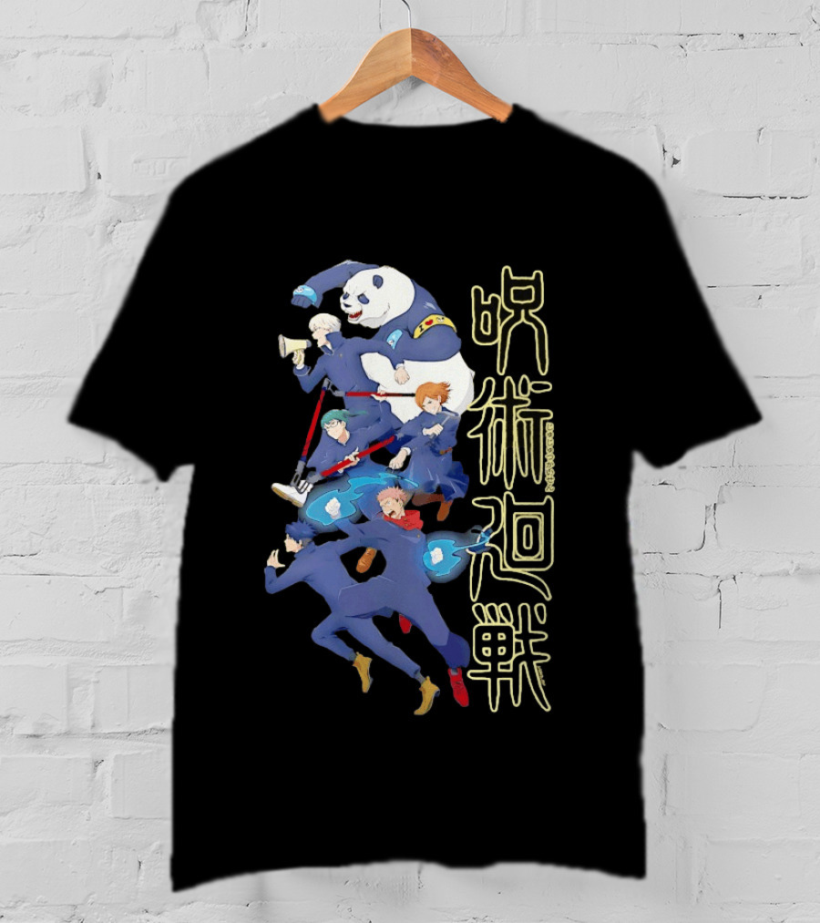 Jujutsu Kaisen Group Yuji Itadori Panda Megumi Fushiguro Nobara Kugisaki Anime Characters T-Shirt
