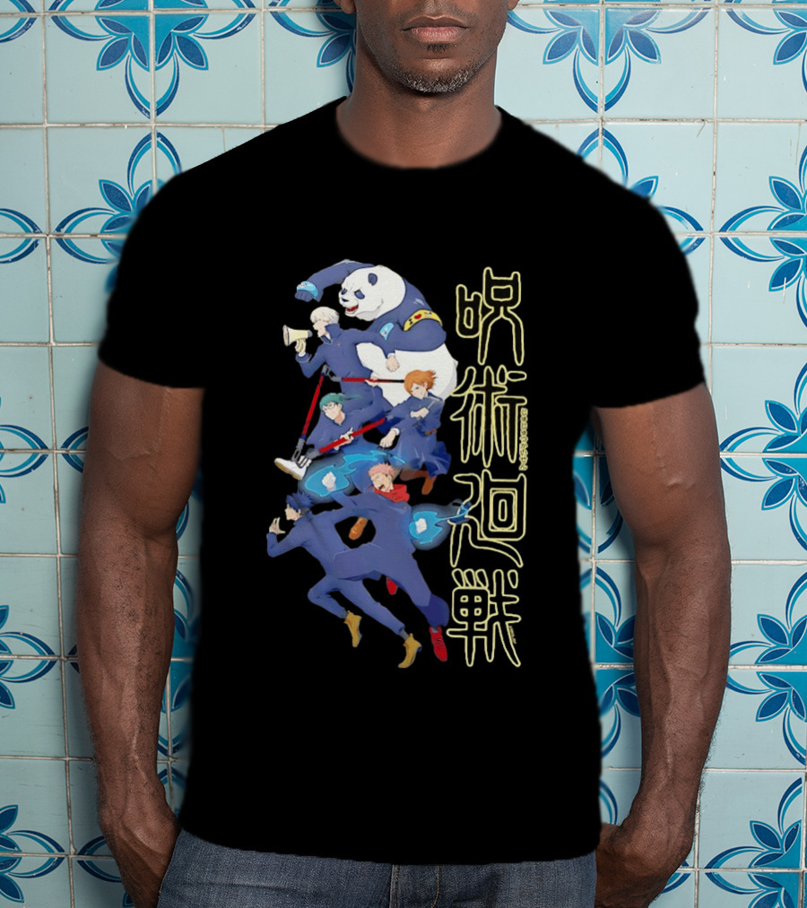 Jujutsu Kaisen Group Yuji Itadori Panda Megumi Fushiguro Nobara Kugisaki Anime Characters T-Shirt