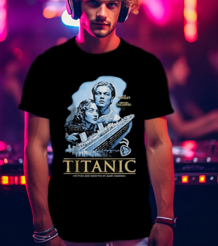 Titanic Kate Winslet Leonardo DiCaprio James Cameron Movie T-Shirt