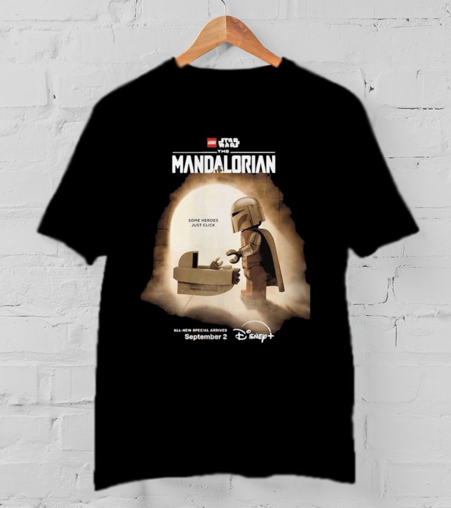 LEGO Star Wars The Mandalorian Some Heroes Just Click Disney Plus September 2026 T-Shirt