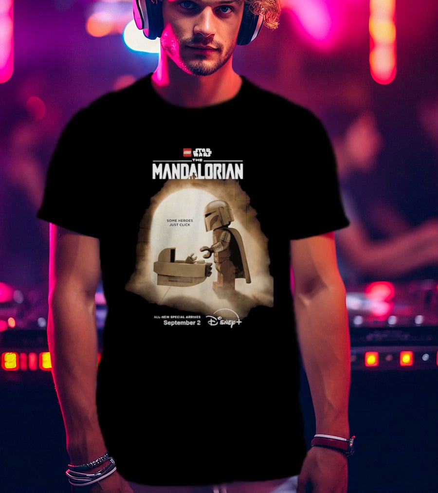 LEGO Star Wars The Mandalorian Some Heroes Just Click Disney Plus September 2026 T-Shirt