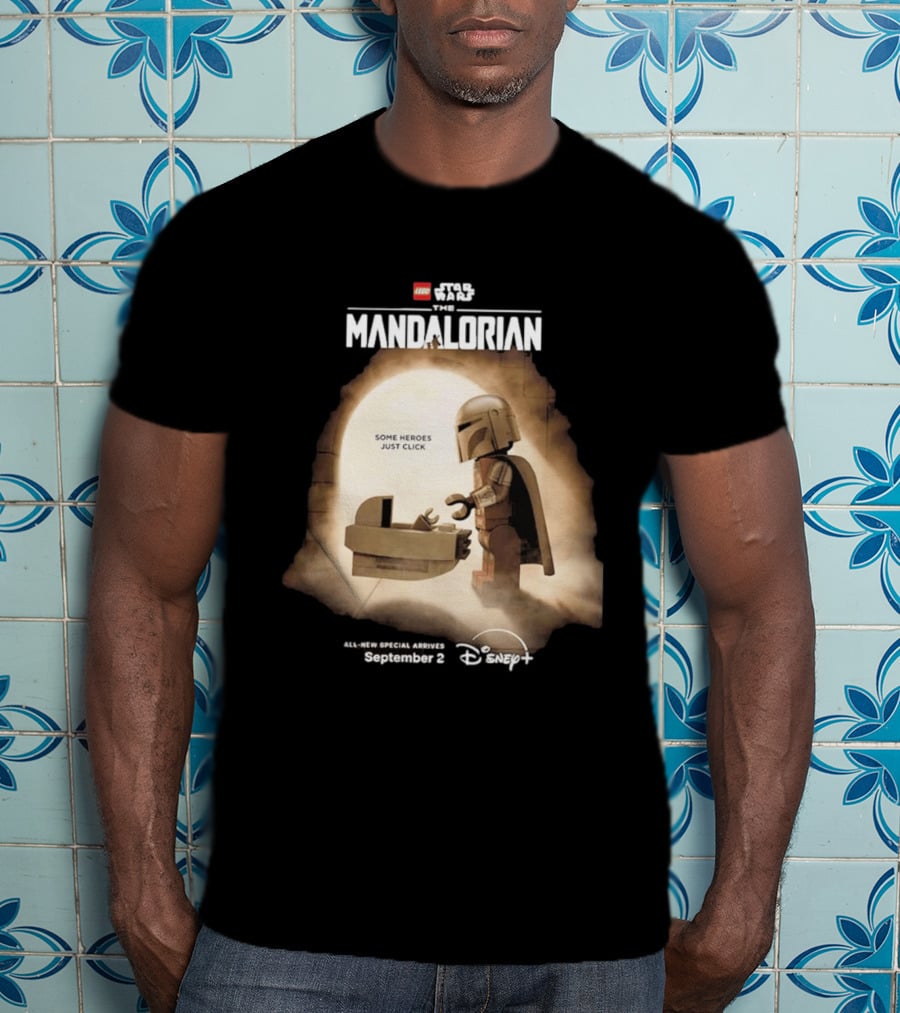 LEGO Star Wars The Mandalorian Some Heroes Just Click Disney Plus September 2026 T-Shirt