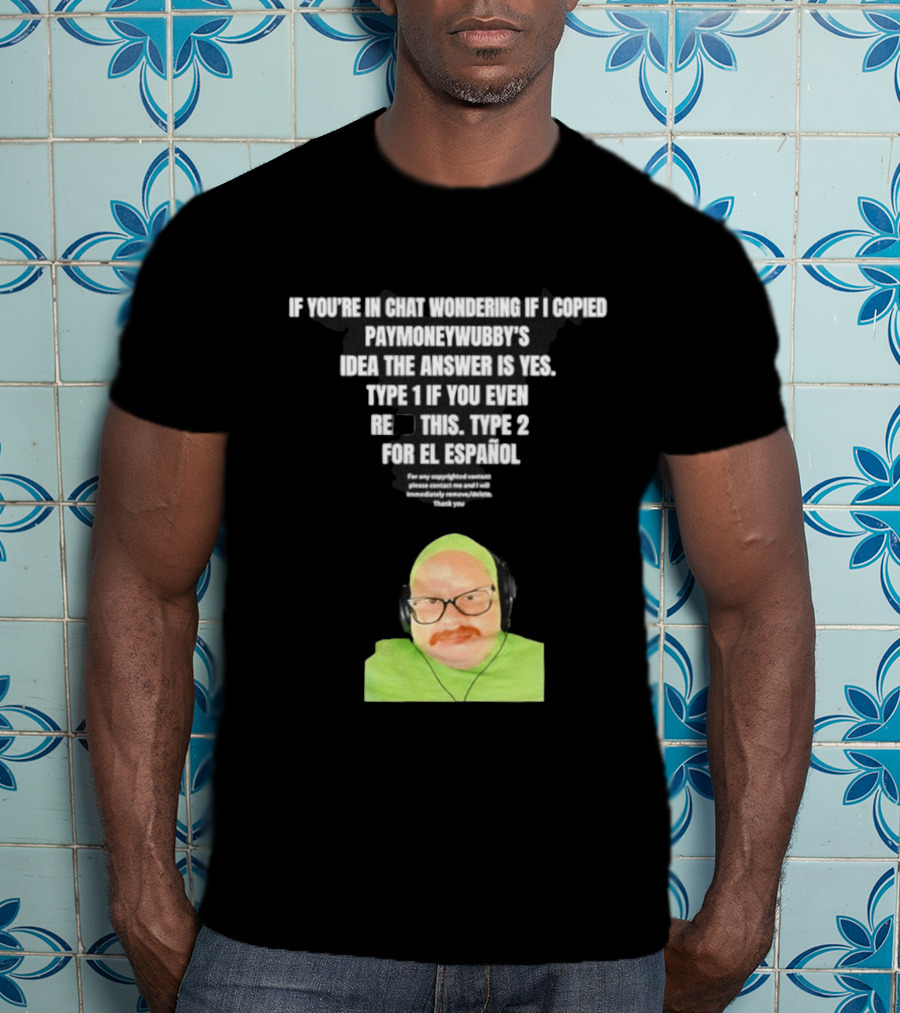 Vincent Cyr If You're In Chat Wondering If I Copied Paymoneywubby Type 1 Type 2 T-Shirt