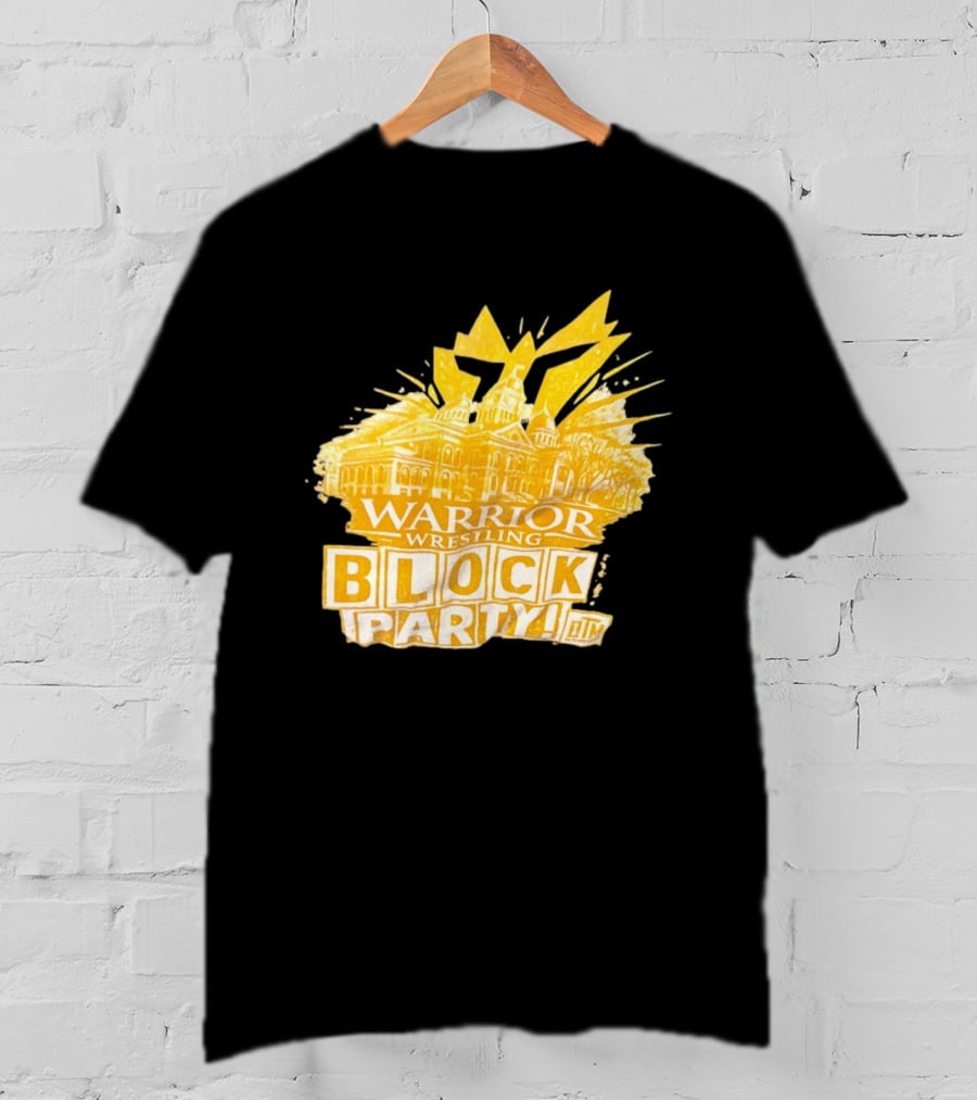 Warrior Wrestling Block Party BTM Yellow Graffiti Explosion T-Shirt