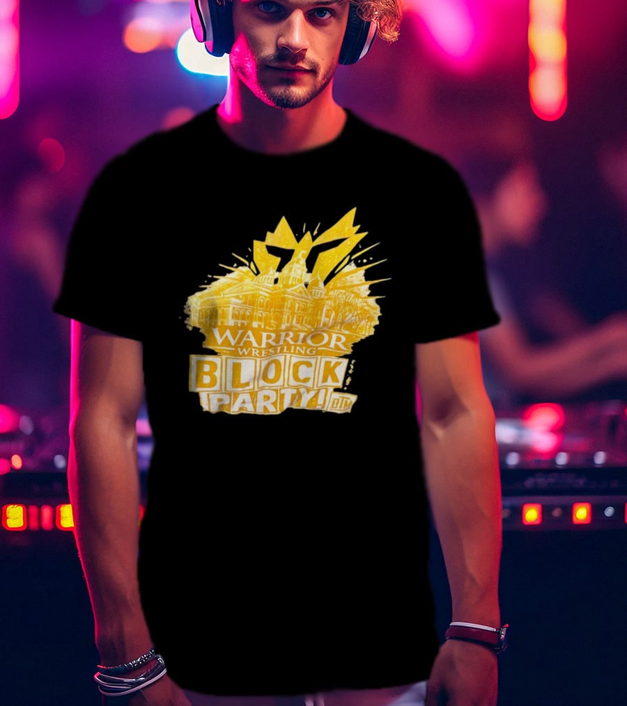 Warrior Wrestling Block Party BTM Yellow Graffiti Explosion T-Shirt