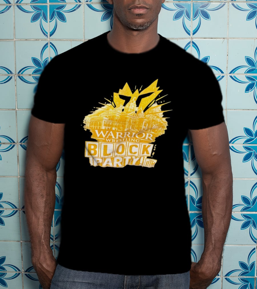Warrior Wrestling Block Party BTM Yellow Graffiti Explosion T-Shirt