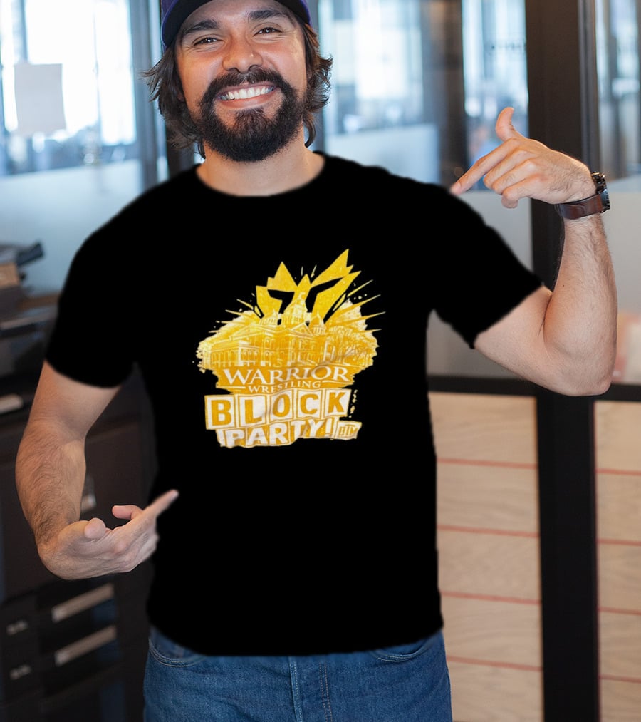 Warrior Wrestling Block Party BTM Yellow Graffiti Explosion T-Shirt