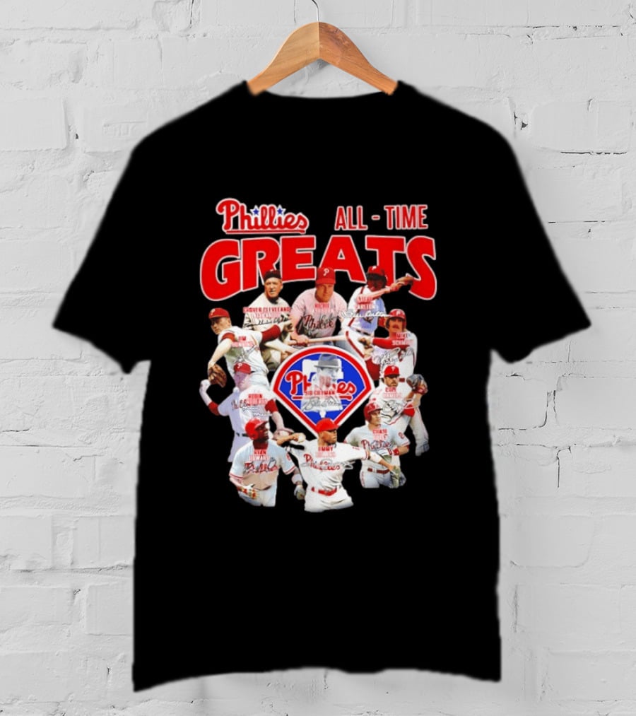Philadelphia Phillies All Time Greats Baseball Legends Team T-Shirt
