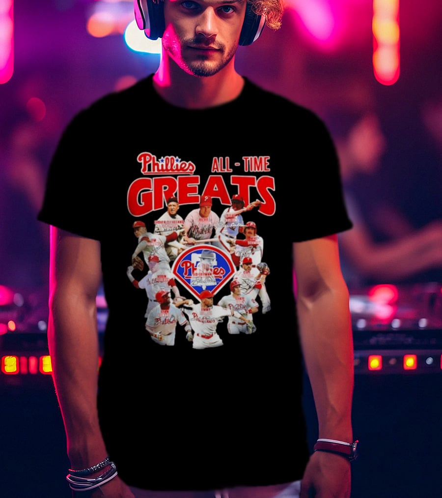 Philadelphia Phillies All Time Greats Baseball Legends Team T-Shirt