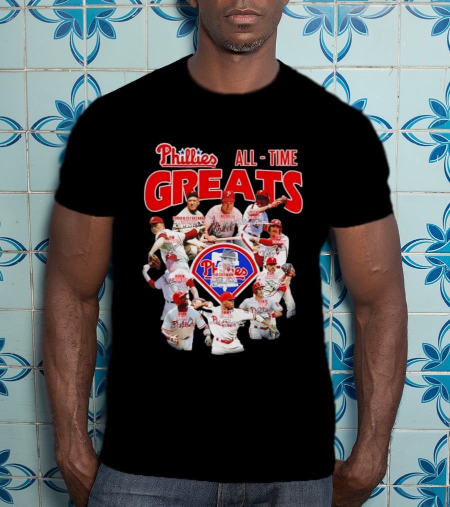 Philadelphia Phillies All Time Greats Baseball Legends Team T-Shirt