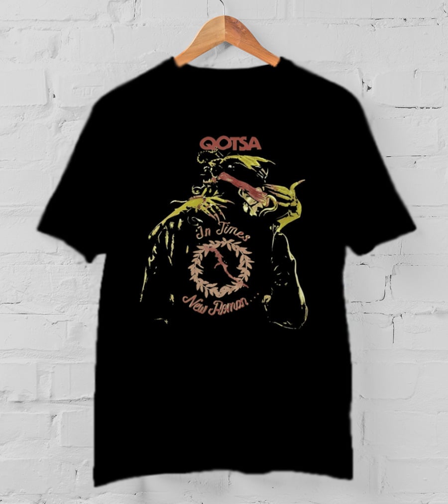 QOTSA In Times New Roman Band Circular Hand Pointer T-Shirt