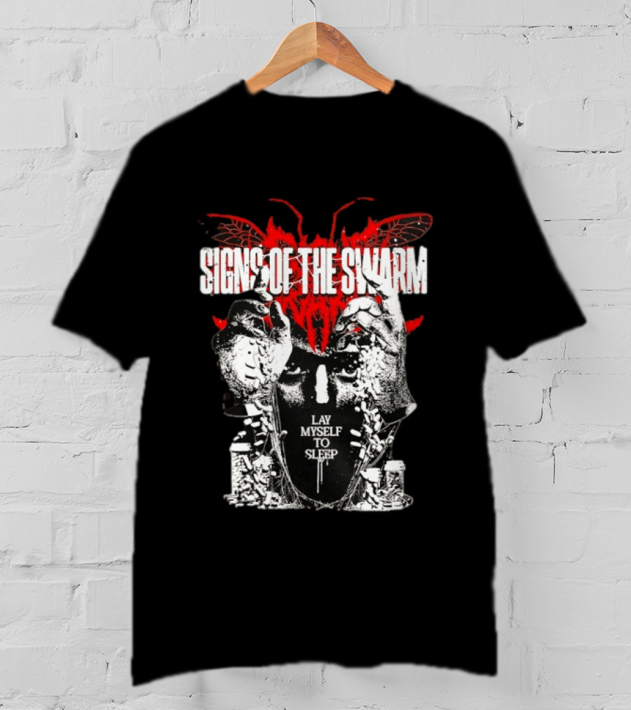Signs Of The Swarm Lay Myself To Sleep Butterfly Skull T-Shirt