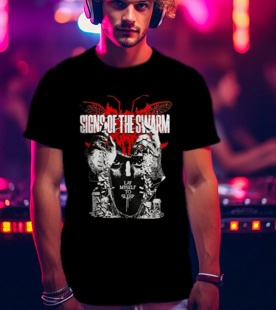 Signs Of The Swarm Lay Myself To Sleep Butterfly Skull T-Shirt