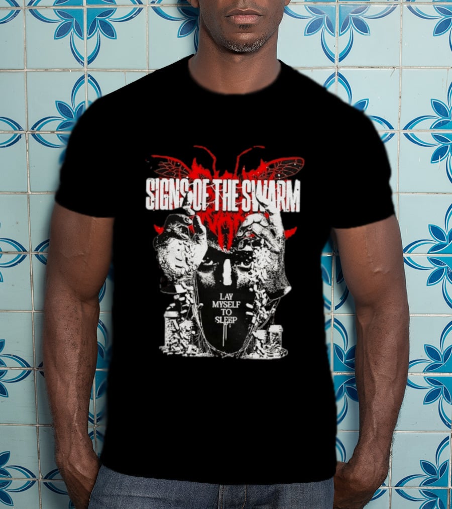 Signs Of The Swarm Lay Myself To Sleep Butterfly Skull T-Shirt