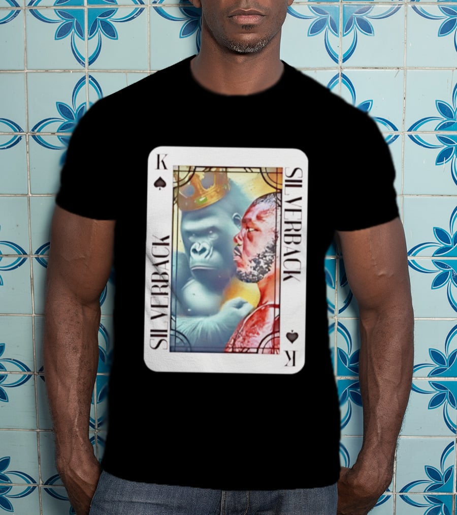 Silverback King Of Spades Gorilla Playing Card T-Shirt